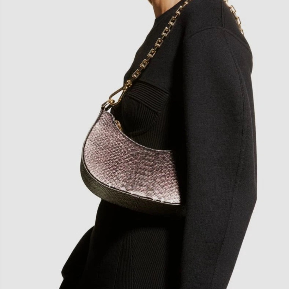 NWT Maria Oliver PYTHON shoulder bag/evening bag Bronze metallic